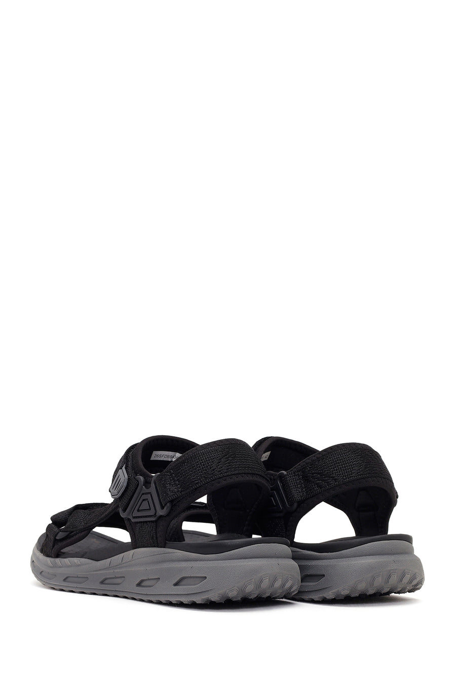 Derimod Zero Male Black Strappy Fabric Sandals
