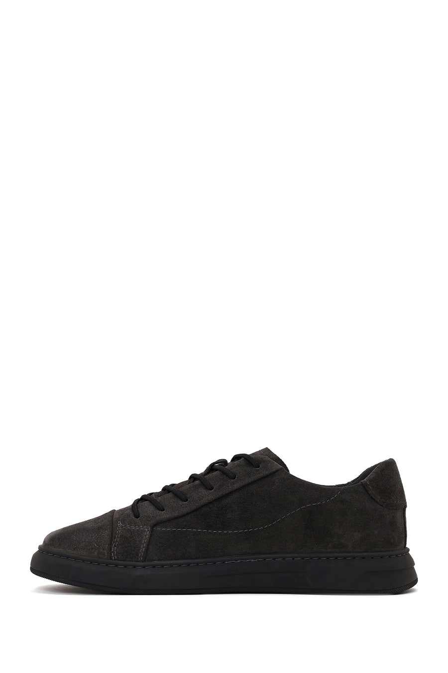 Erkek Antrasit Bağcıklı Süet Deri Sneaker