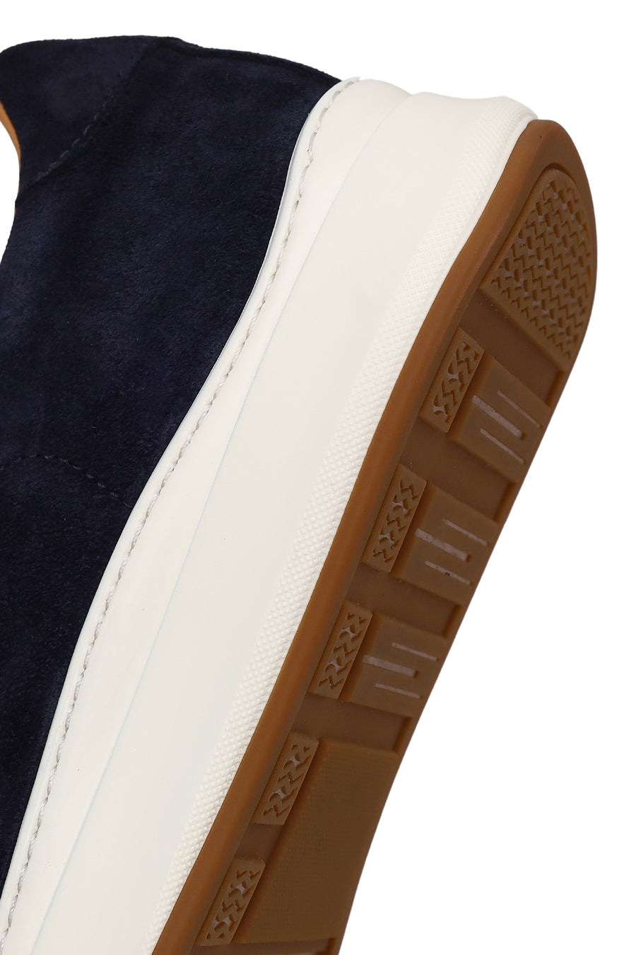Erkek Lacivert Bağcıklı Kalın Tabanlı Süet Deri Sneaker