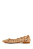 Women's Mink Knitted Ballerinas | Derimod