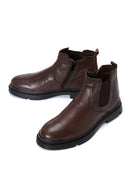 Men's Brown Leather Casual Chelsea Boots | Derimod