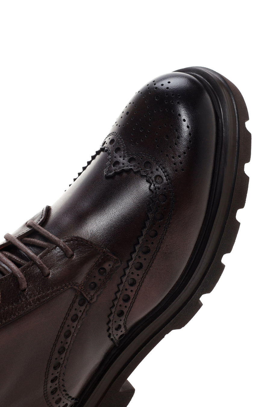 Men's Brown Leather Zippered Boots