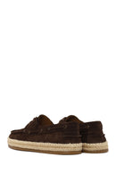 Erkek Kahverengi Bağcıklı Süet Deri Espadril | Derimod