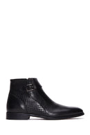 Men's Black Leather Classic Zipper Boots | Derimod