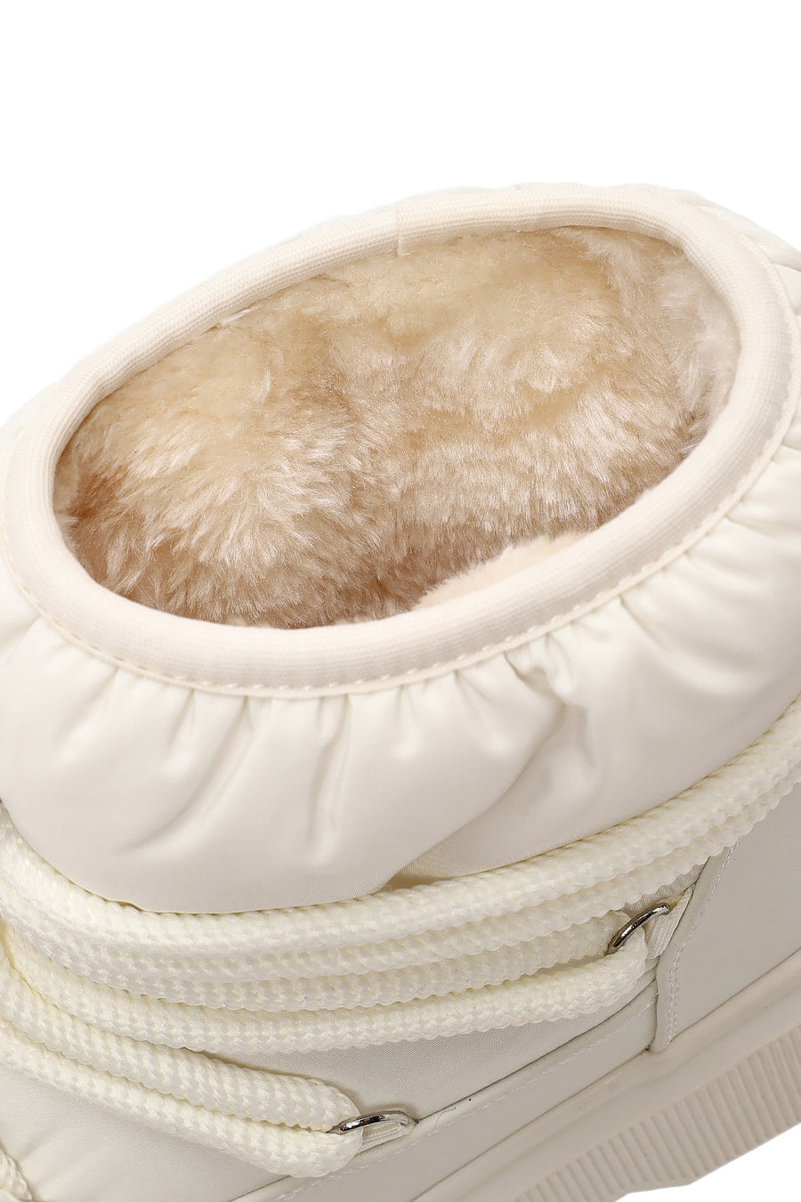 Woman Beige Lace-up Thick-soled Boots