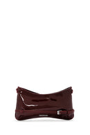 Women's Burgundy Long Strap Patent Leather Shoulder Bag | Derimod