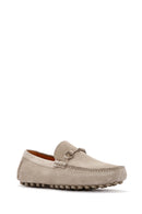 Derimod Fly Men's Beige Suede Leather Loafer | Derimod