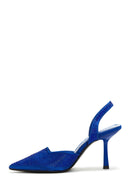 Women's Blue Stone Heeled Shoes | Derimod