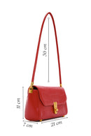 Women's Red Crocodile Patterned Shoulder Bag | Derimod