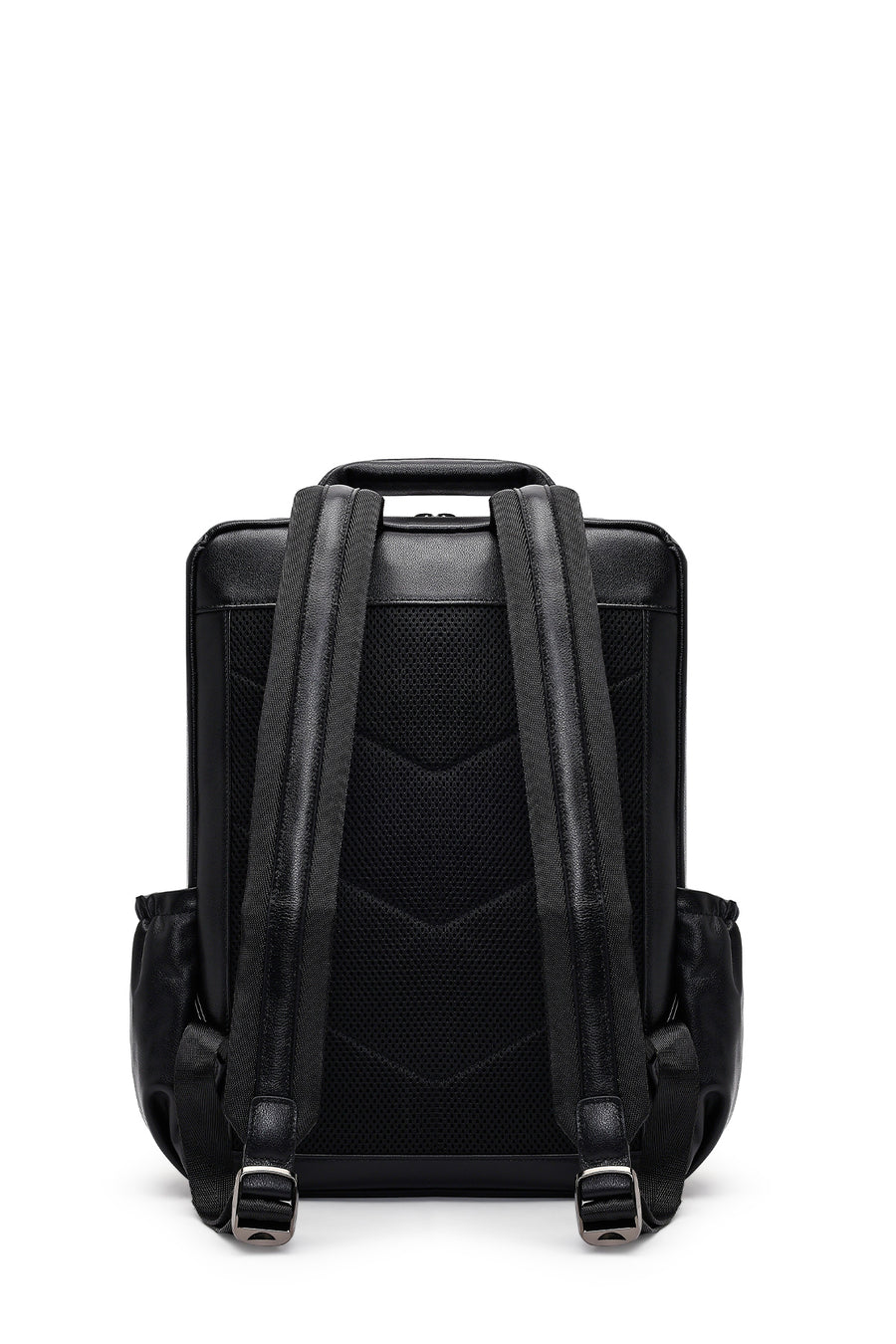 Men's Black Leather Backpack