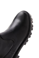 Women's Black Leather Zipper Classic Boots | Derimod