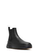 Men's Black Thick-Soled Leather Chelsea Boot | Derimod