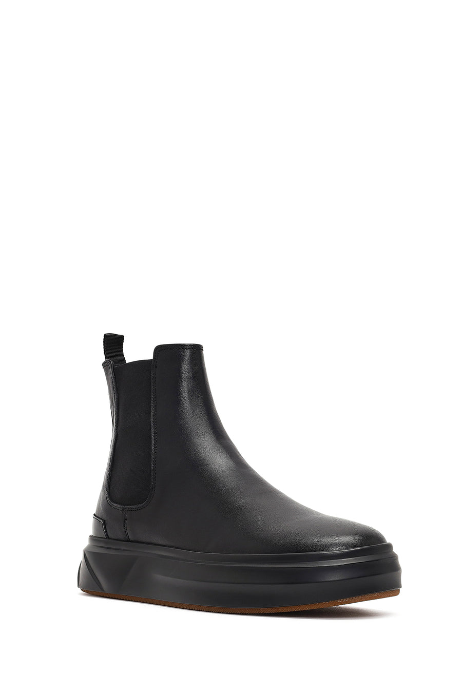 Men's Black Thick-Soled Leather Chelsea Boot