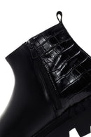 Men's Black Zippered Leather Casual Boots | Derimod