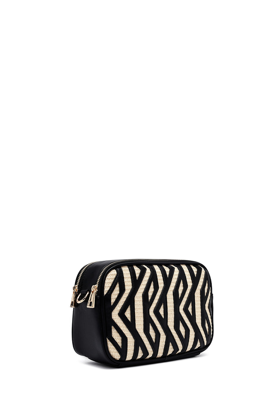 Woman Black Patterned Crossbody Bag
