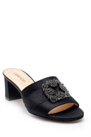 Women's Leather Heeled Slippers | Derimod