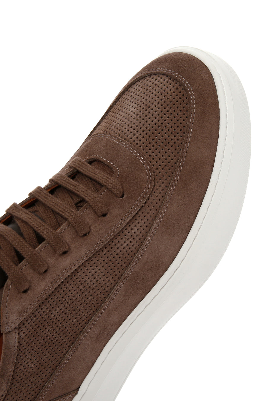 Erkek Vizon Bağcıklı Kalın Tabanlı Süet Deri Sneaker