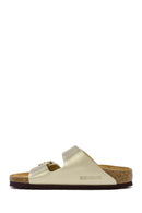 Birkenstock Women's Gold Arizona Bf Double Buckle Slippers | Derimod