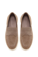 Men's Beige Suede Leather Casual Loafer | Derimod