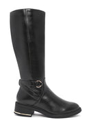 Women's Black Zipper Buckle Detail Boots | Derimod