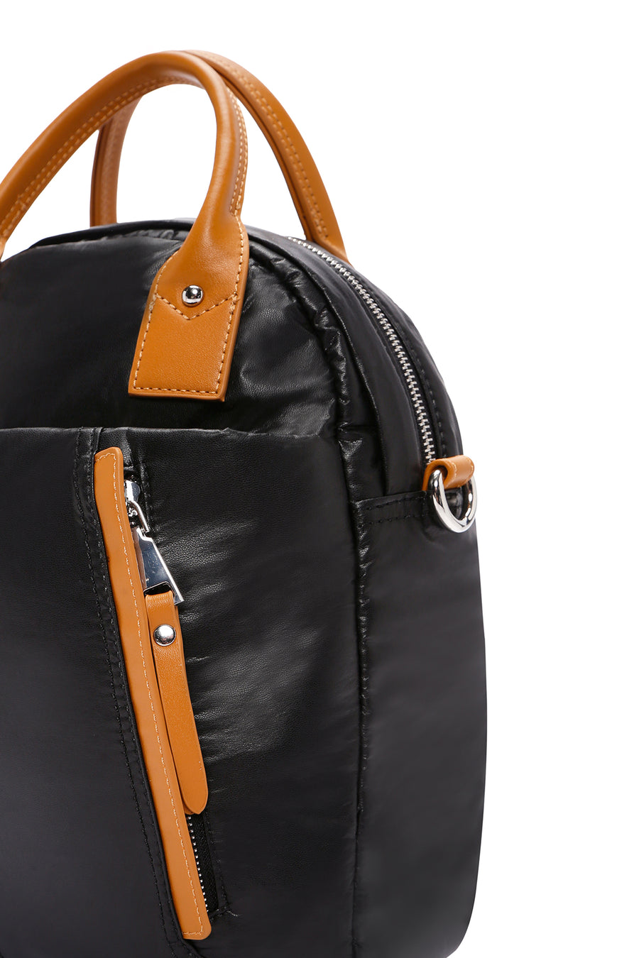 Women's Black Long Strap Backpack