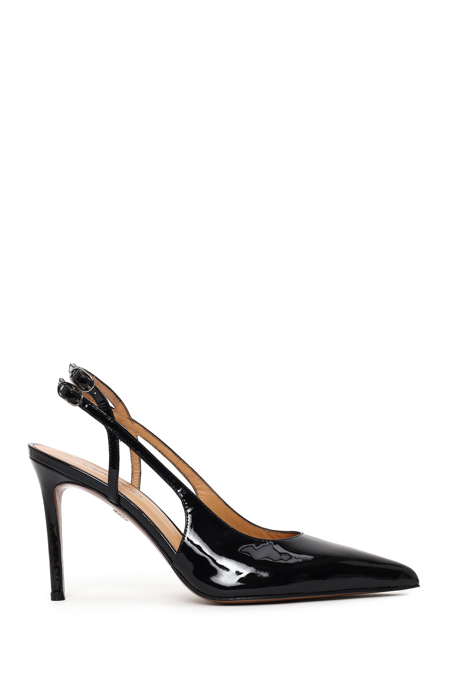 Woman Black Backless High Thin-Heeled Patent Leather Leather Shoes 26PFD100216 | Derimod