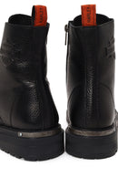 Harley Davidson Male Black Steven Zip Closure Leather Combat Boots | Derimod