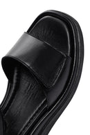 Women's Black Ankle Strap Leather Comfort Sandals | Derimod