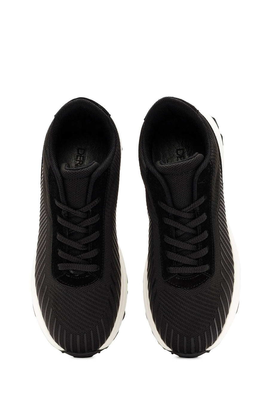 Derimod Zero Men's Black Lace-Up Thick Soled Fabric Sneaker