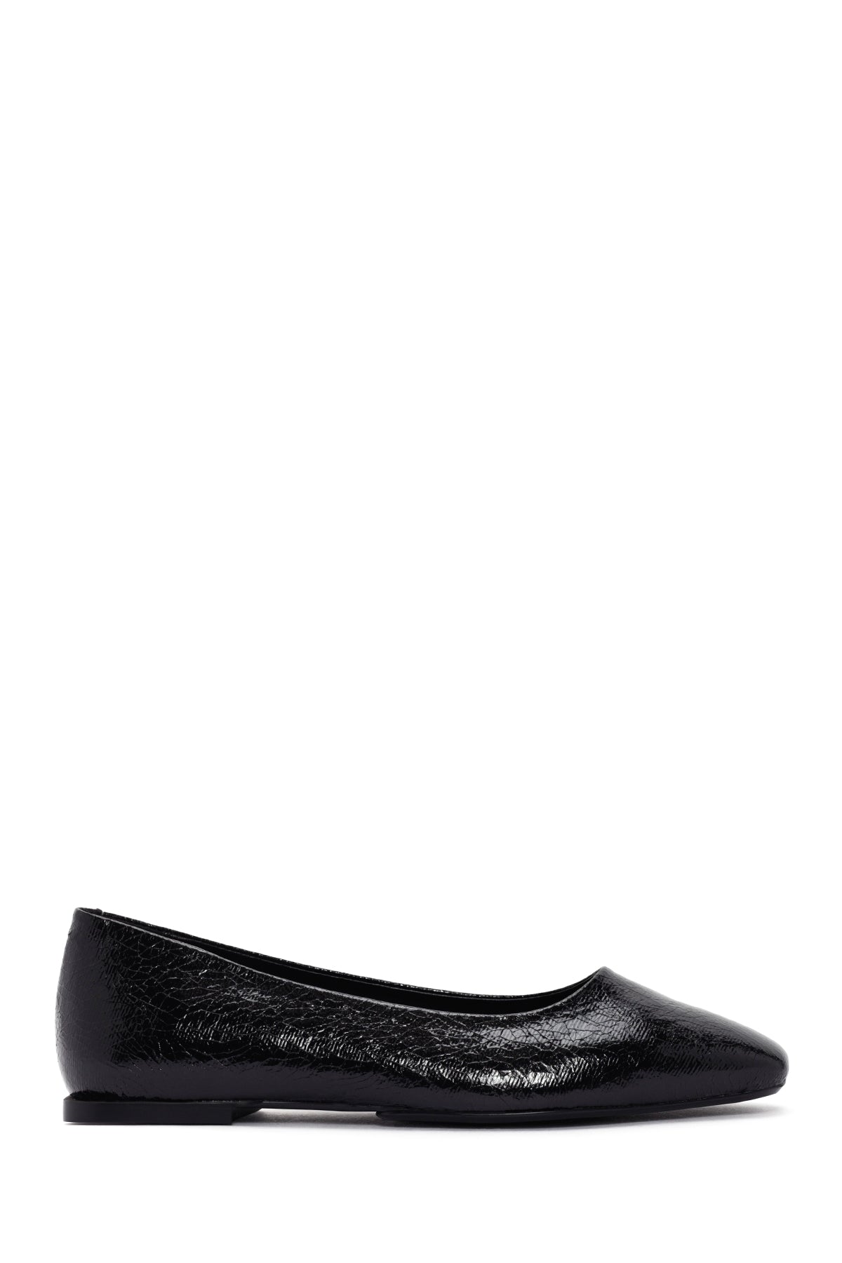 Women's Black Patent Leather Ballerinas 24SFE402016 | Derimod