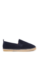 Men's Navy Blue Suede Leather Espadrille | Derimod