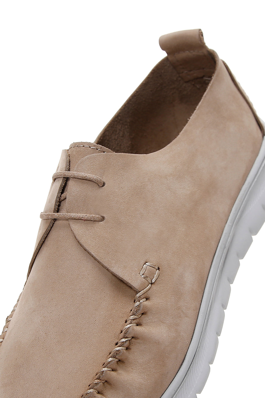 Men's Beige Nubuck Leather Casual Shoes
