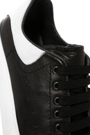 Men's Black Lace-up Thick-Sole Leather Sneaker | Derimod