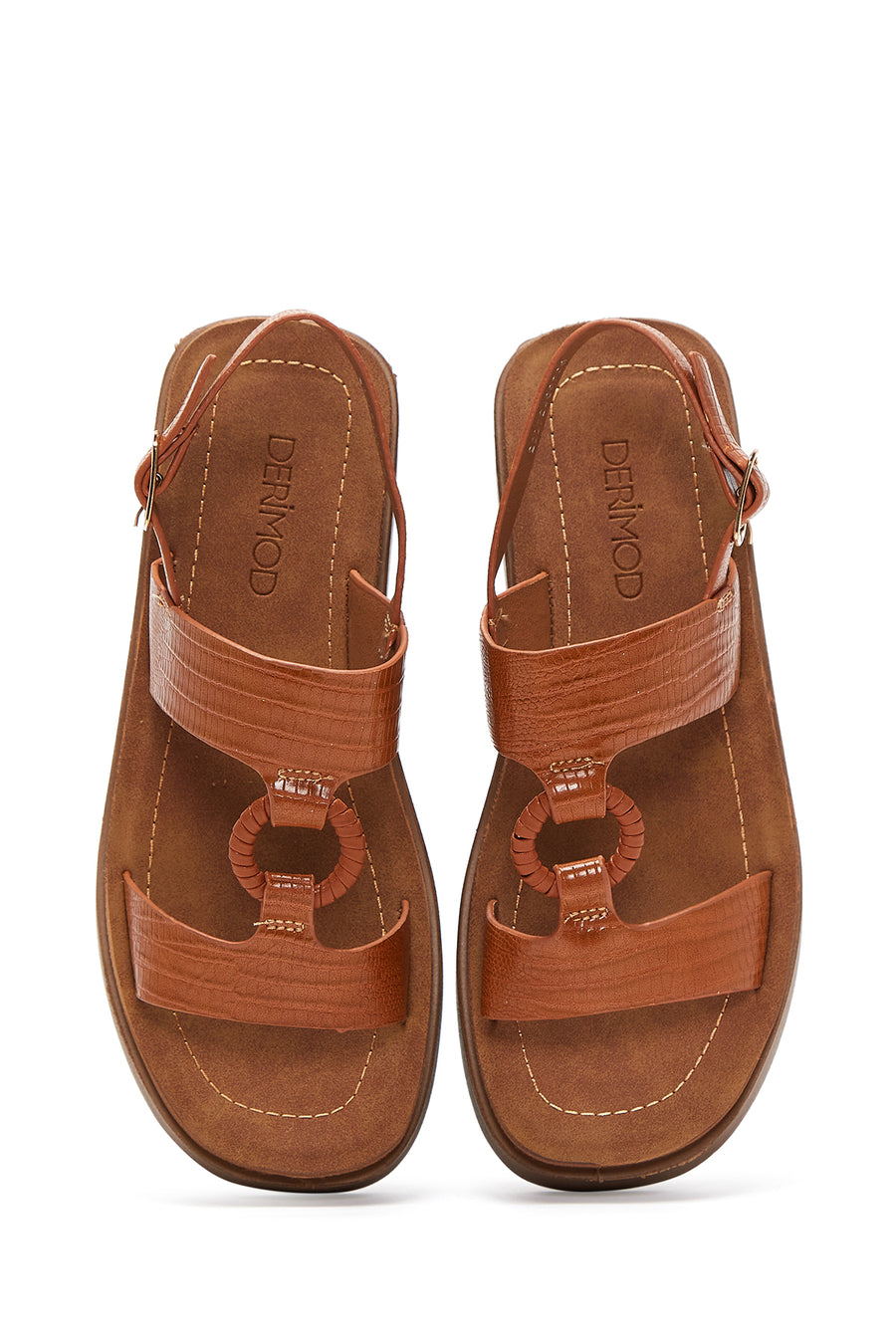 Women's Tan Ankle Strap Thick Soled Sandals