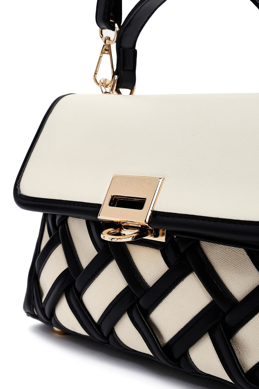 Women's Beige Long Strap Patterned Handbag