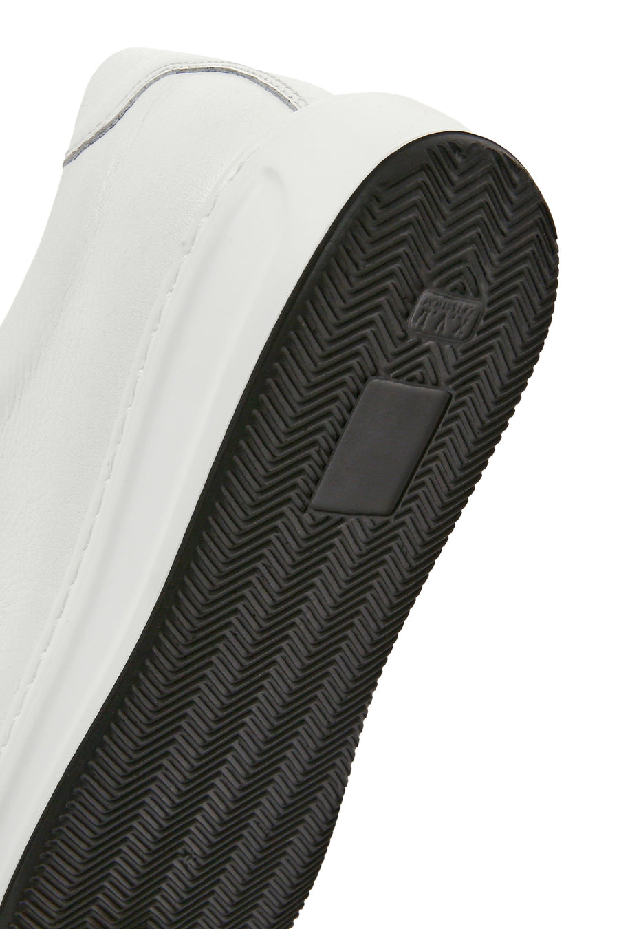 Men's White Lace-up Leather Sneaker