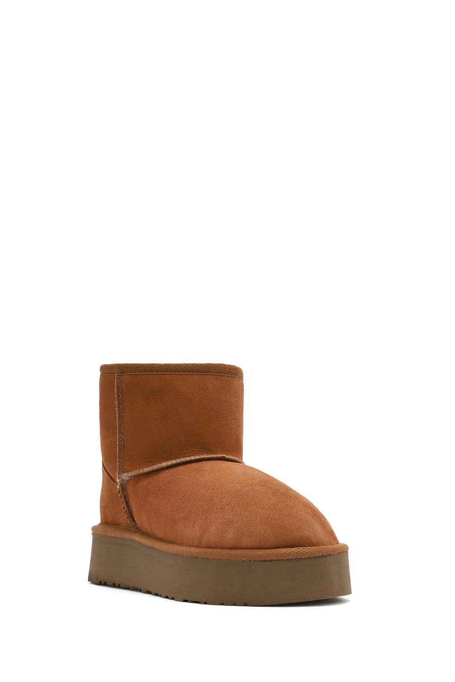Women's Brown Thick Soled Suede Leather Boots