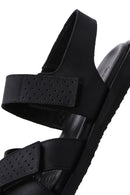 Men's Black Nubuck Leather Sandals | Derimod