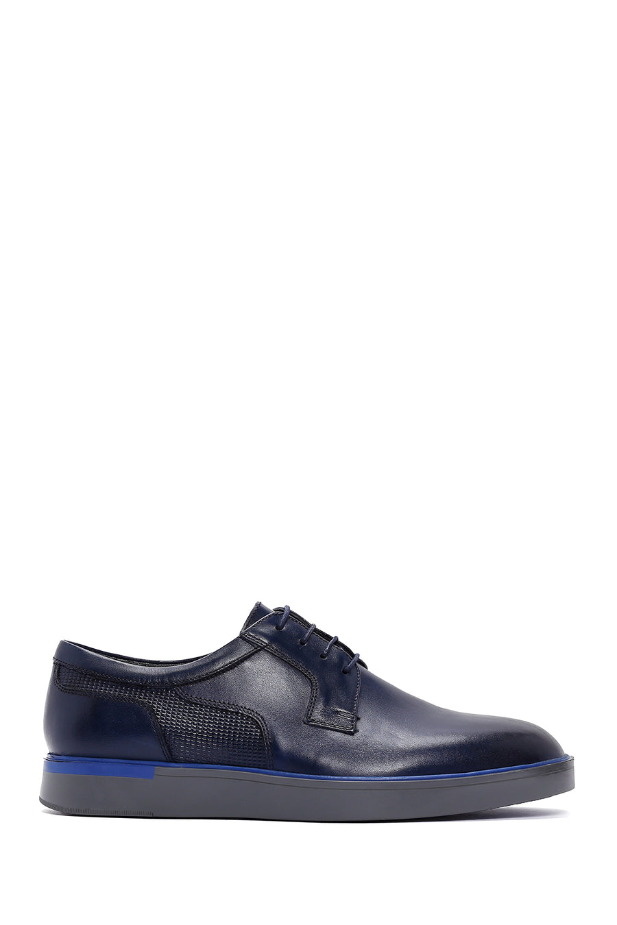 Men's Navy Blue Leather Casual Shoes 23WFD684418 | Derimod