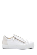 Women's Leather Zipper Detailed Sneaker | Derimod