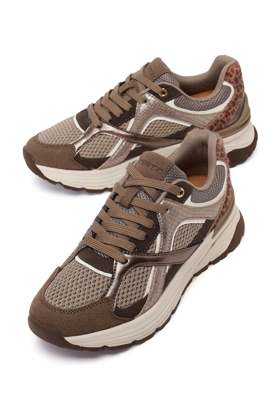Woman Mink Lace-Up Chunky Sneaker