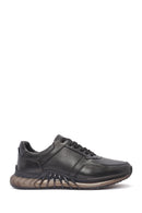 Men's Black Lace-Up Leather Casual Sneaker | Derimod