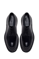 Male Black Lace-Up Thick-Soled Leather Casual Shoes | Derimod