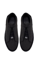 Male Black Lace-Up Thick-Soled Suede Espadrilles | Derimod