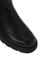 Male Black Thick-Soled Leather Casual Chelsea Boots | Derimod