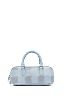 Women's Blue Long Strap Patterned Shoulder Bag | Derimod
