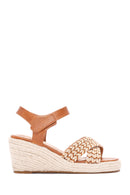 Women's Tan Wedge Heels Espadrille | Derimod