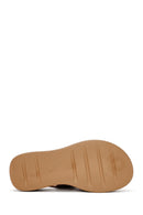 Kadın Bronz Kalın Tabanlı Metalik Deri Comfort Sandalet | Derimod