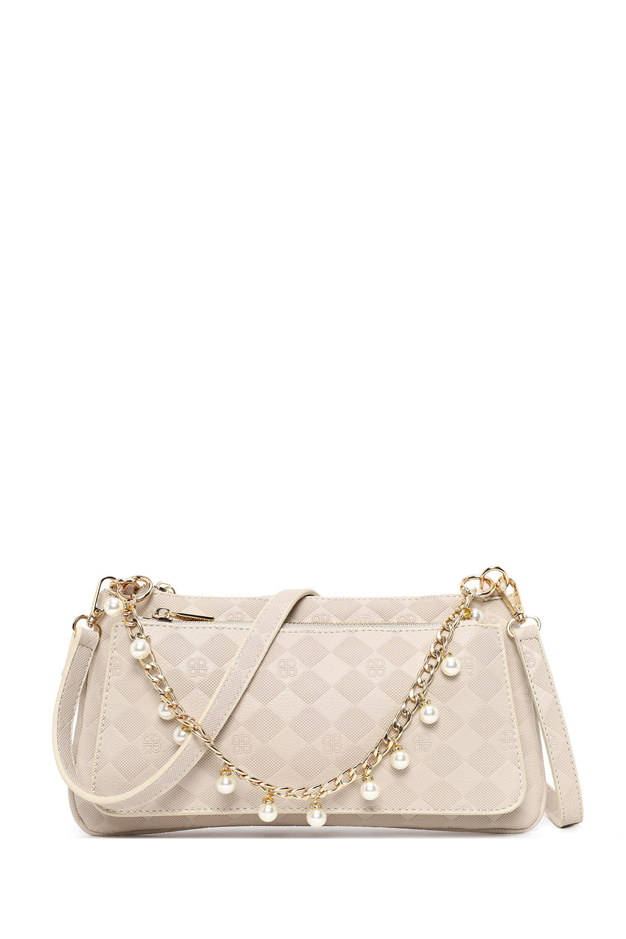 Woman Cream Long Strap Printed Clutch Bag 26SBD230126 | Derimod