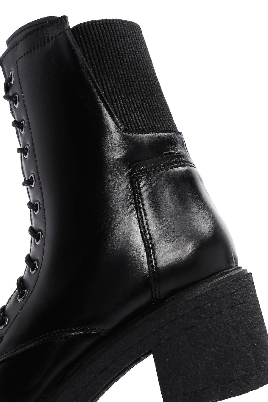 Women's Black Zippered Leather Boots